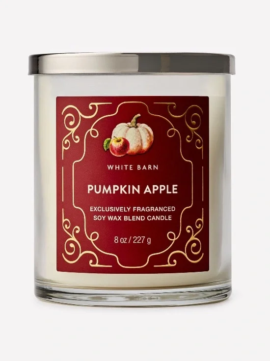1 - “PUMPKIN APPLE” Single Wick Candle by Bath & Body Works, 8-oz / 227 g, NWT