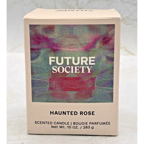 Future Society Haunted Rose Scented Candle 10oz 54‎ Hour Burn NIB Soy Blend USA
