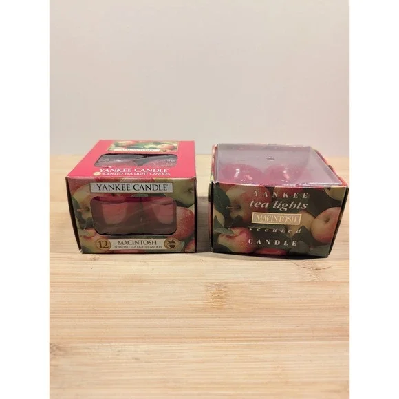 Yankee Candle Tea Lights 12 pack NEW Plus 7 Pack Open All Unused Macintosh Scent