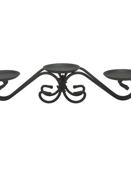 Longaberger Wrought Iron 3 Tier Pillar Candle Holder Maple Leaf Stand 20