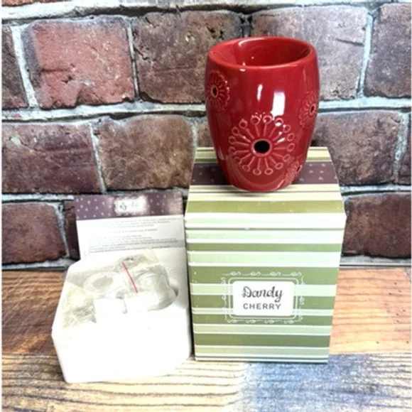 Scentsy DANDY CHERRY Plug-In Wall‎ Nightlight Wax Warmer Red Flowers Retired Box