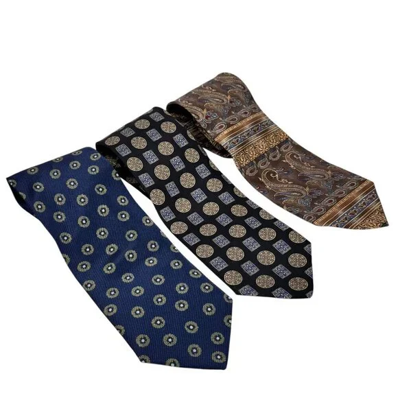Suit Ties Set Of 3 Valentino Giorgio Armani Bill Blass Designer Career Office
