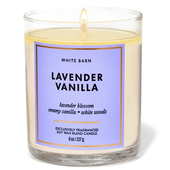Bath Body Works White Barn Lavender Vanilla Single Wick Candle 8oz NEW