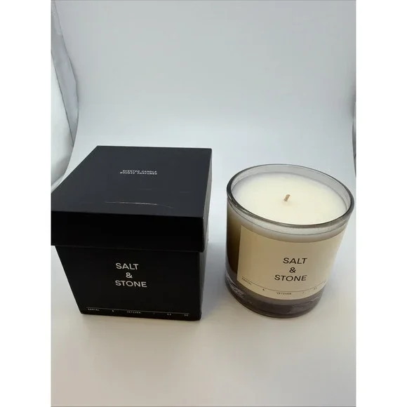 Salt‎ & Stone Santal And Vetiver Scented Candle 8.5 oz NEW In Box