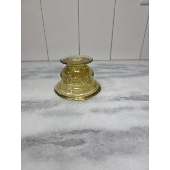 Federal Madrid Amber Glass Candlestick Holder,‎ Vintage Depression Glass, Decor