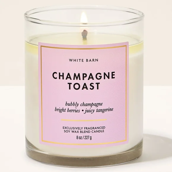 Bath Body Works White Barn Champagne Toast Single Wick Candle 8oz NEW