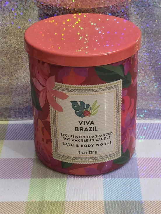 Bath & Body Works Viva Brazil Single Wick Tropical Candle 8oz NEW RARE