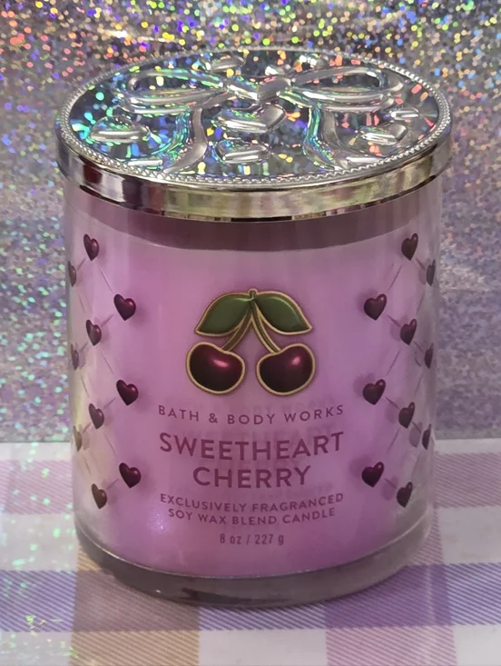 Bath & Body Works Sweetheart Cherry Soy Wax Candle 8oz NEW RARE