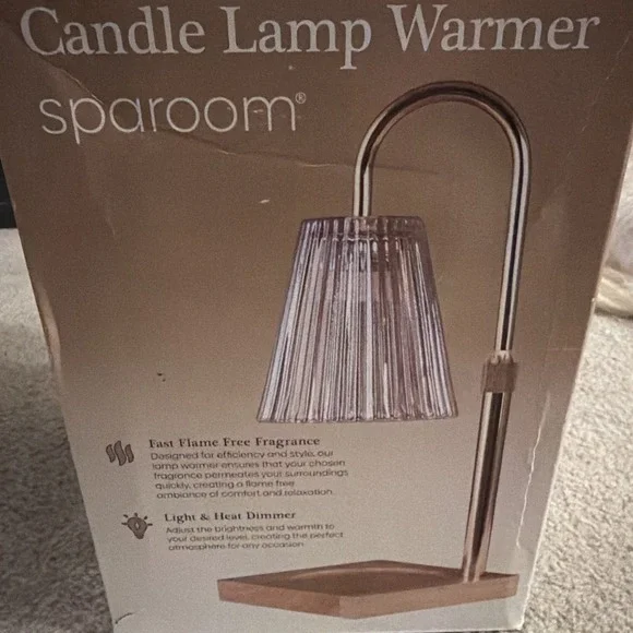 Sparoom‎ Candle Lamp Warmer Crystal Ribbed Shade