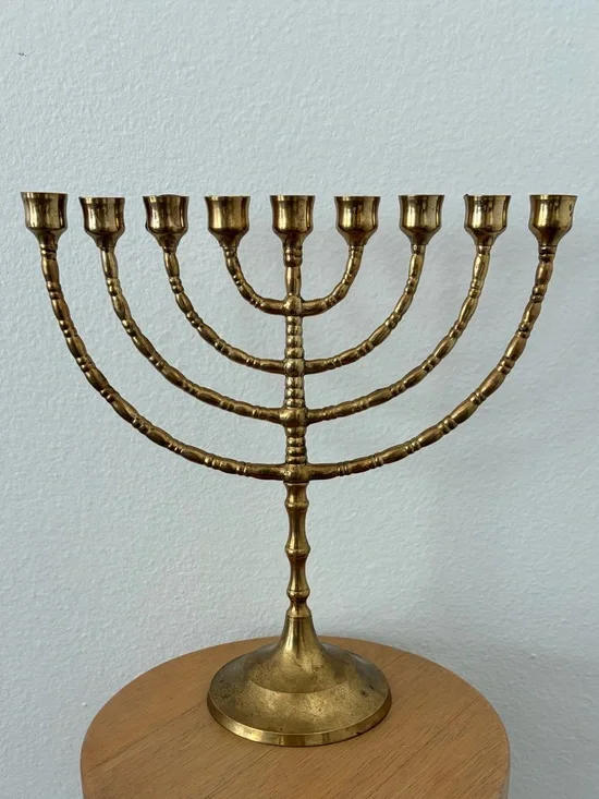 Vintage Solid Brass Menorah