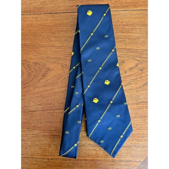 Vintage Toye Kenning & Spencer London 125 Commemorative Tie Navy Blue Gold Royal