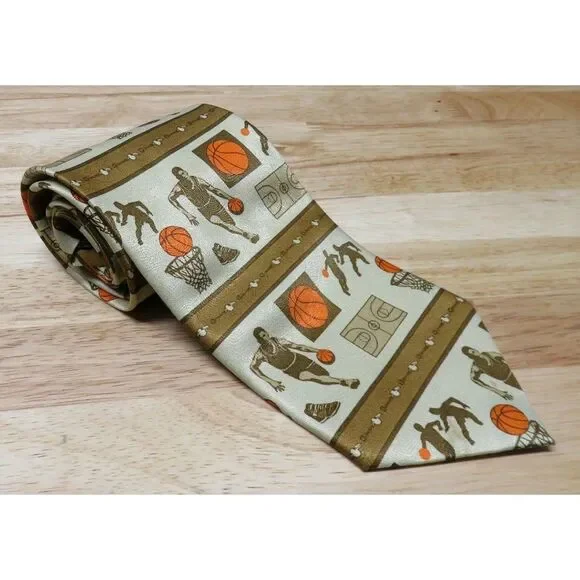 Mens Ralph Marlin Basketball Tie‎ 2003 Vintage Polyester 251470