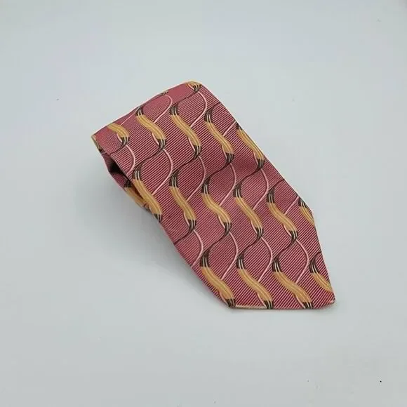 Mens Chelsea Robert Talbot Necktie pink, red Silk Tie size 60x 4