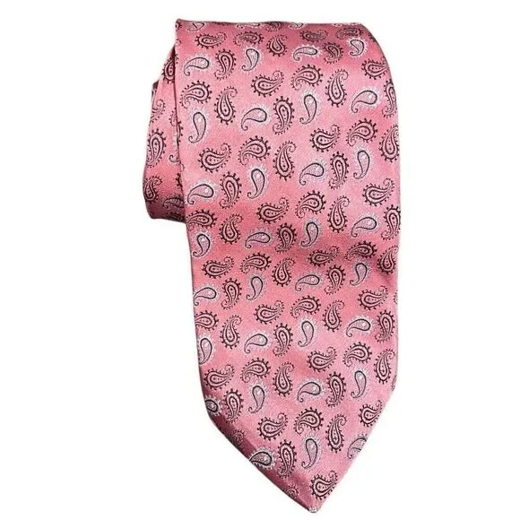 Brooks Brothers Mens Golden Fleece Necktie Pink Paisley Heritage Old Money
