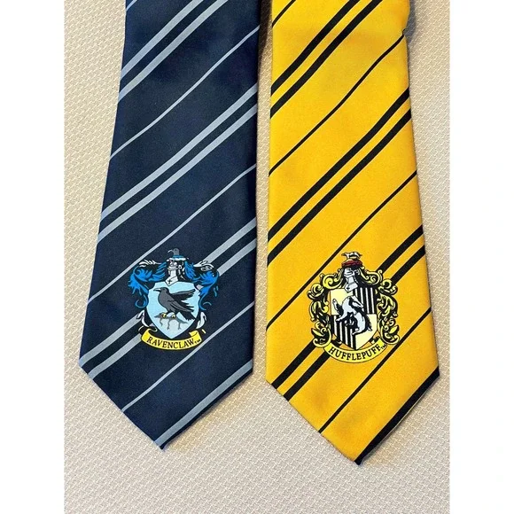 Harry Potter Ravenclaw & Hufflepuff House Necktie Set Halloween Costume Cosplay