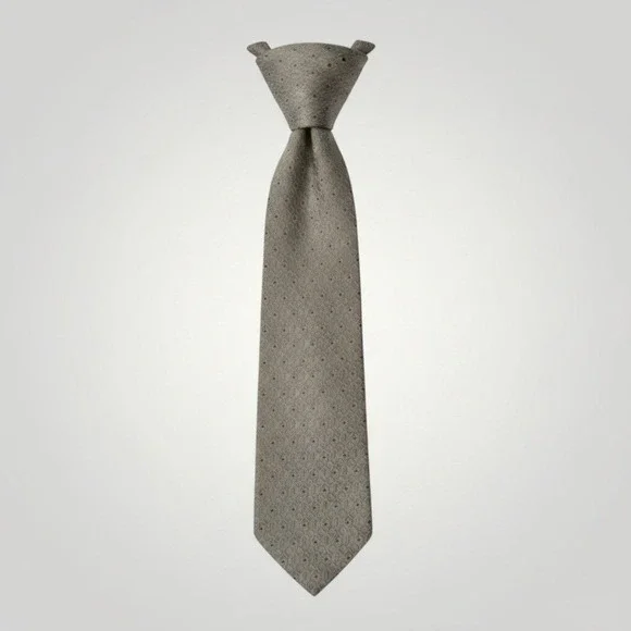 Claude Montana Necktie Vintage Taupe Grey Geometric Diamond Silk Italy Luxury