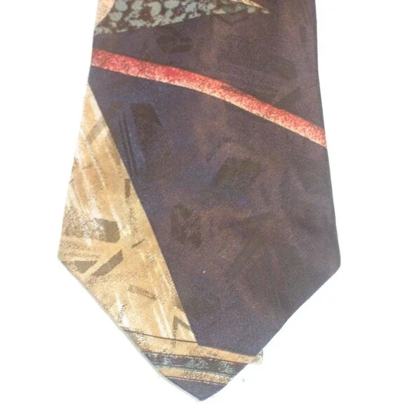 Johnny Carson 100%  Silk Geometric Design Necktie