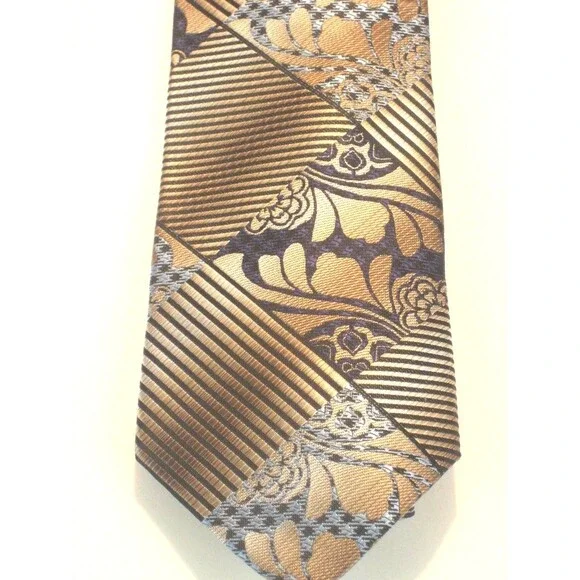NWOT Pravata  Gray Microfibre Abstract Design Necktie