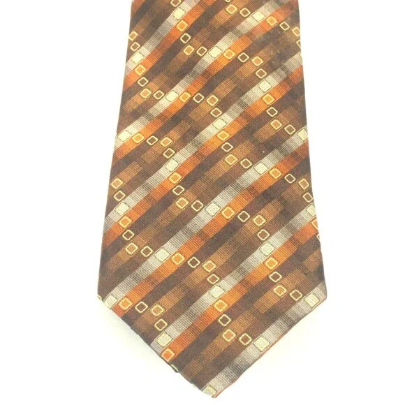NWOT Pravata 100% Microfibre Brown Striped Necktie