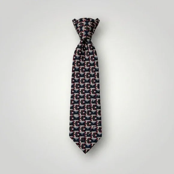 Zylos George Machado Necktie Vtg Blue Geometric Italian Silk Abstract Business
