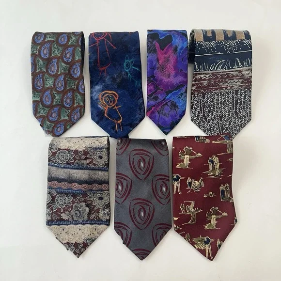 Lot‎ of 7 Assorted Men's Neck Ties Silk Made In USA & Italy Designer