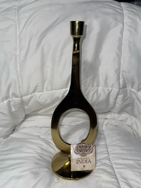 Handcrafted Gold Loop Candle Holder - India