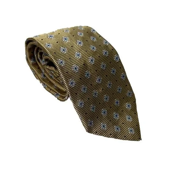 Brooks Brothers Makers  Neck Tie Gold  Paisley Woven Print‎ Made In USA