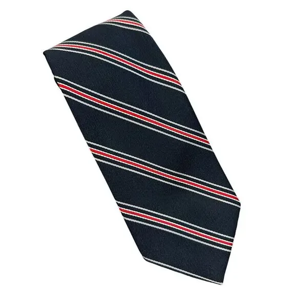 Vintage Anderson Little Tie Navy Blue Red Diagonal Stripe Classic Preppy