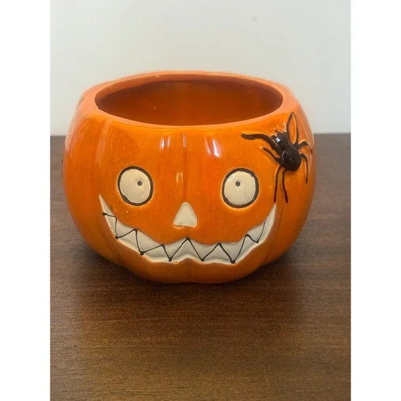 Yankee Candle Boney Bunch Pumpkin Spider Halloween Jar Holder 1724768 Orange