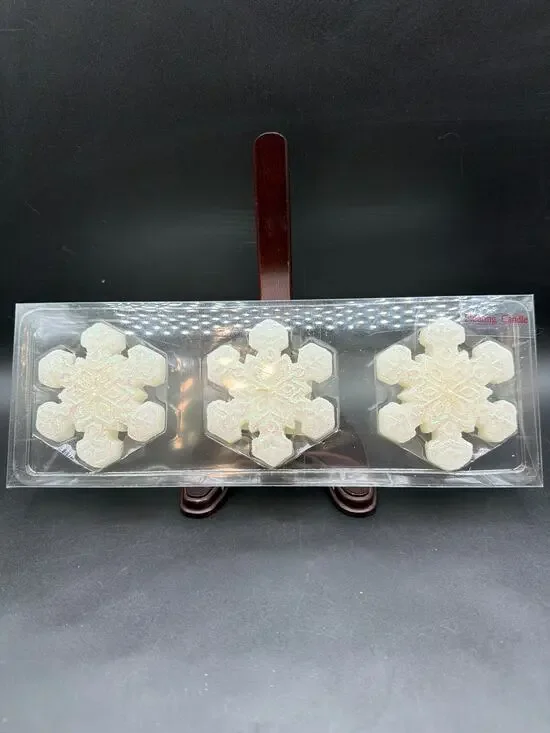 Vintage 2000 Candle Illusions Snowflake Floating Candles Set 3 Glitter NIB