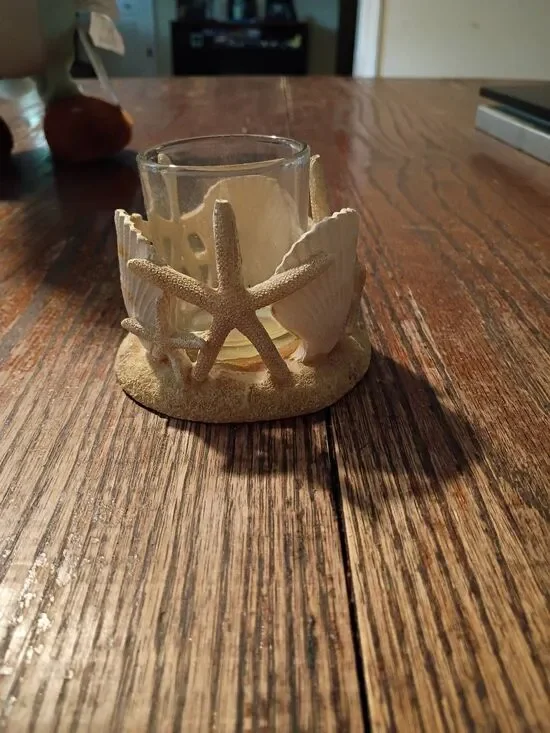 Yankee Candle Starfish Seashell Votive Holder Coastal Beach Nautical Decor