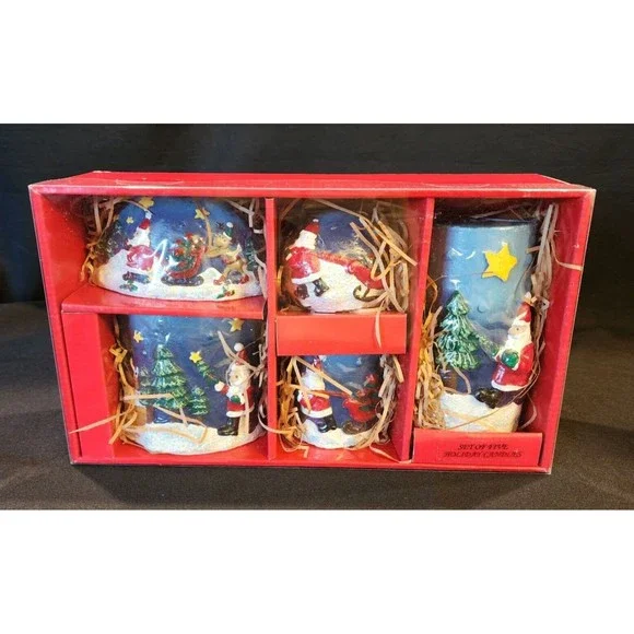 Holiday Candles Set of 5 New in Box