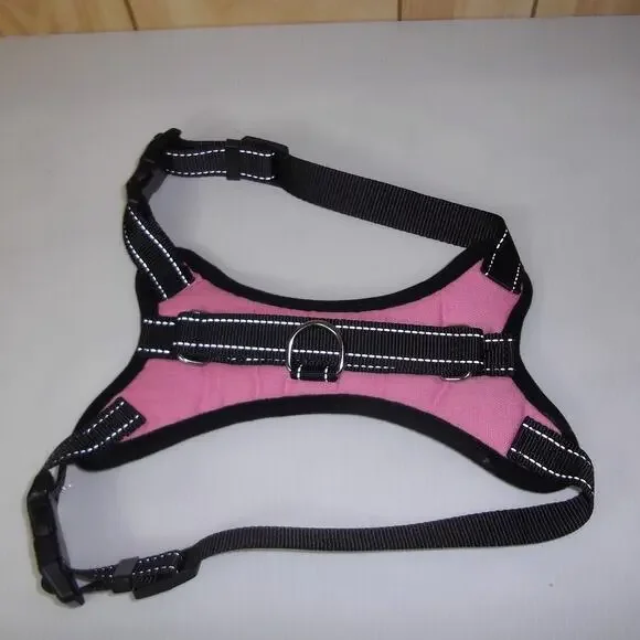 Pink Black Dog Breathable Mesh Adjustable Harness Medium