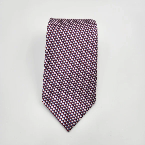 Jos. A. Bank Neck Tie‎ Pointed Men's One Size Multicolor Check 100% Silk Formal