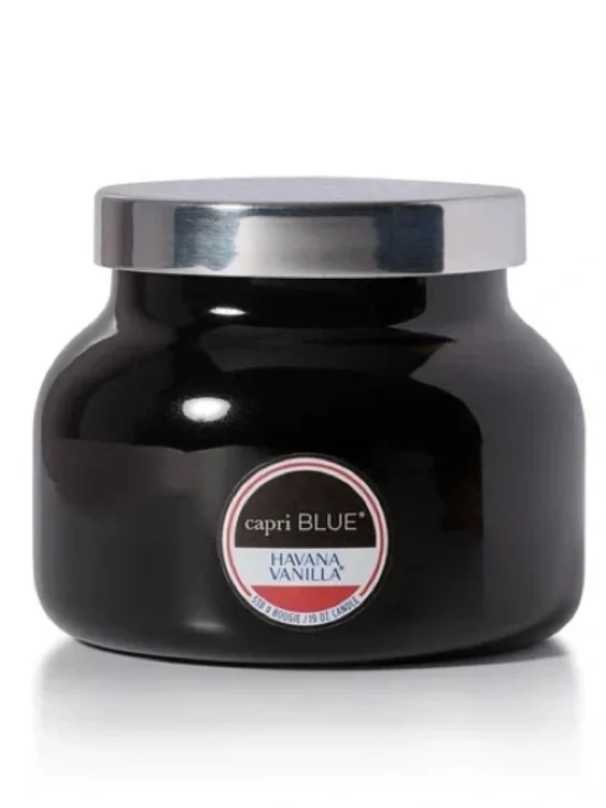capri BLUE Havana Vanilla Black Signature Candle •19 oz•