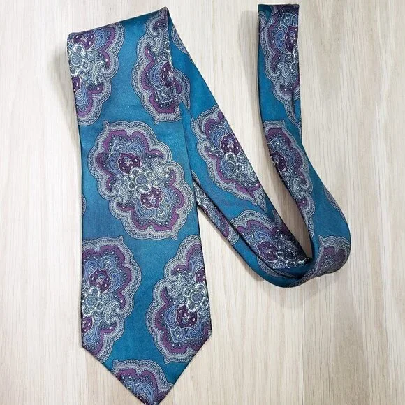 Stafford Blue & Purple Paisley Tie