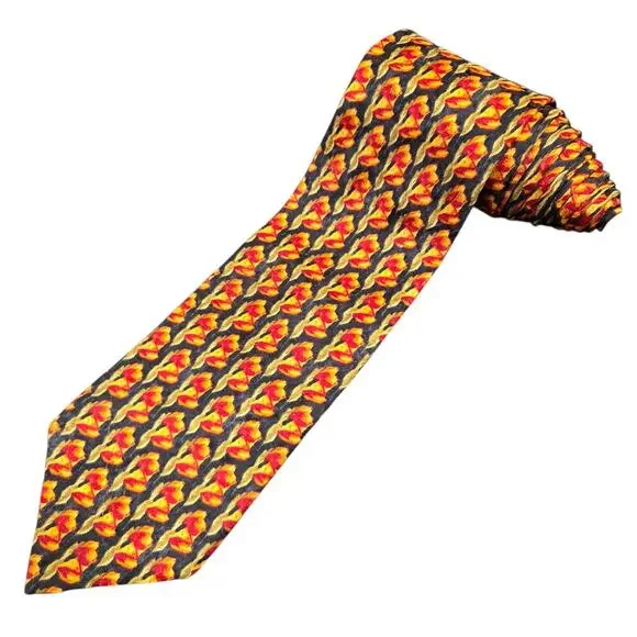 Ermenegildo Zegna 100% Silk Necktie Italy Red Blue Floral 3.7