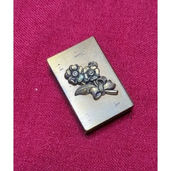 Vintage Brass MATCHBOX WITH STRIKER‎ Floral Pattern