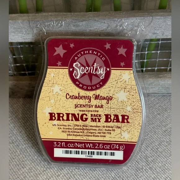 Scentsy Bar Bring back my bar Cranberry Mango.‎ Red. 3.2 fl oz. Retired /Vaulted