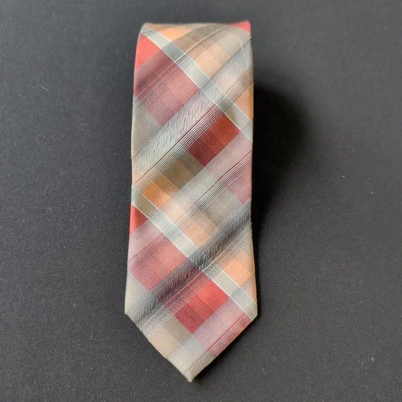 Van Heusen Mens Necktie Tie‎ Silk Plaid