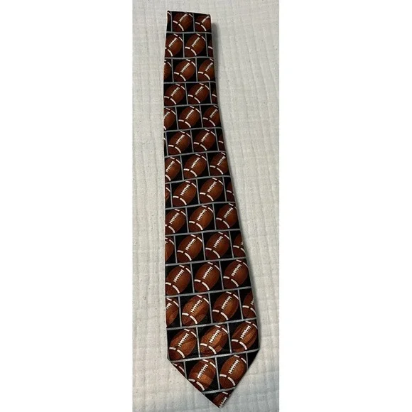 Fratello Men's‎ Tie Footballs Handmade Brown Bronze Highlights