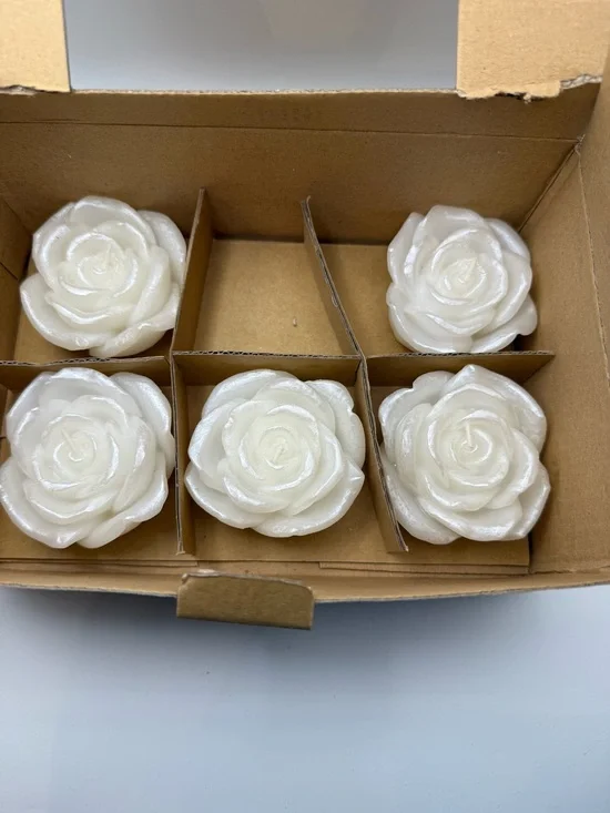 Source Unknown Pearl White Rose Floating Candle Set - 5 Pack