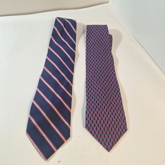 Brooks Brothers Makers Ties Silk & Striped Navy Blue & Purple & Navy Blue 4