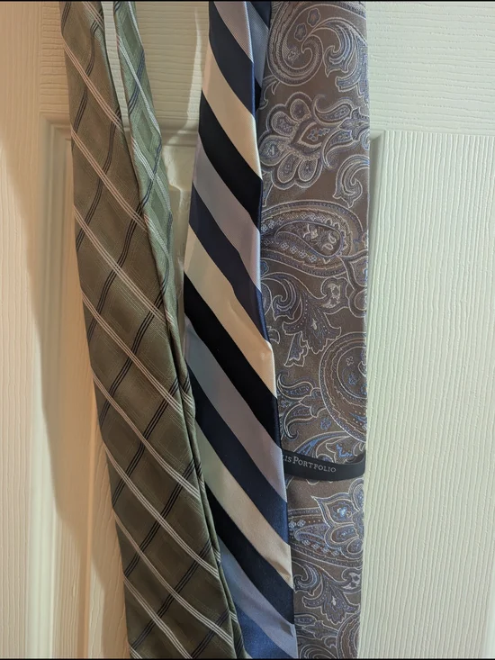 Classic Men's Necktie - Blue Paisley, Navy Stripe, Olive Plaid