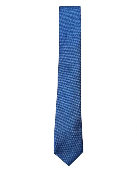 Cremieux Men’s 100% Silk Tie Blue Micro Check Made in Italy Necktie