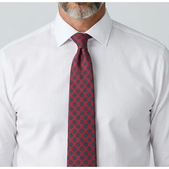 Wolly‎ Milano Ceriello 1903 Silk Tie Wine Red Floral Medallion Italy Necktie
