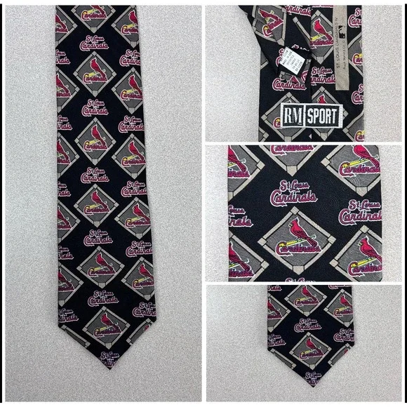 RM Sport 1998 St. Louis Cardinals‎ 100% Silk Necktie Made In USA Vintage MLB