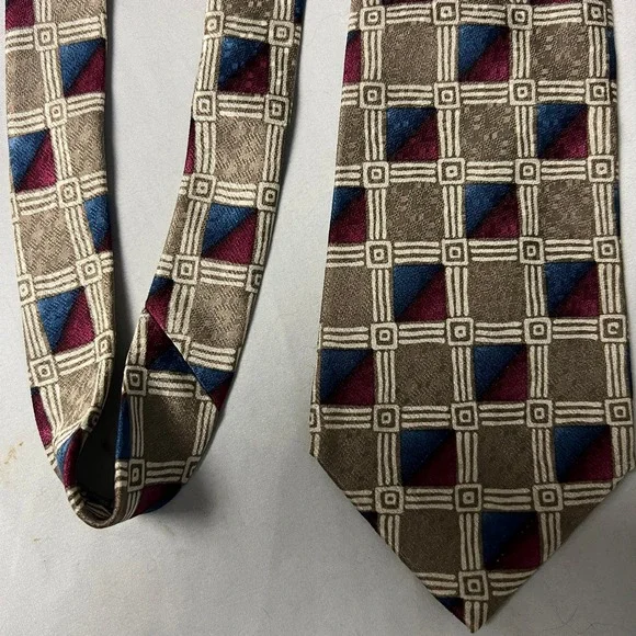Pierre Cardin‎ Silk Geometric Square Box Pattern Necktie Men's Classic Dress Tie
