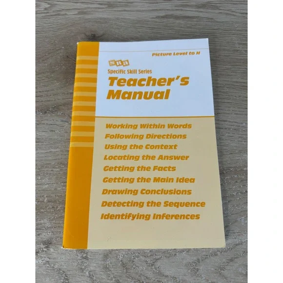 SRA Specific Skill Series Teacher Manual Picture Level to H Richard Boning