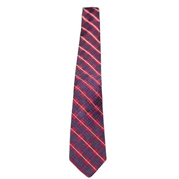 Vintage Cavalier of Louisville Neck Tie Multi Plaid All Silk Skinny Cavalure 50s